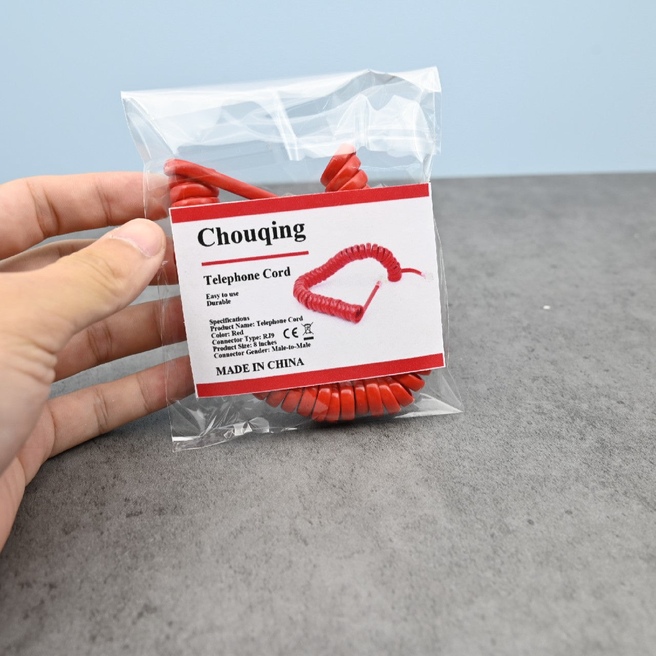 Chouqing Telephone Cord in Red