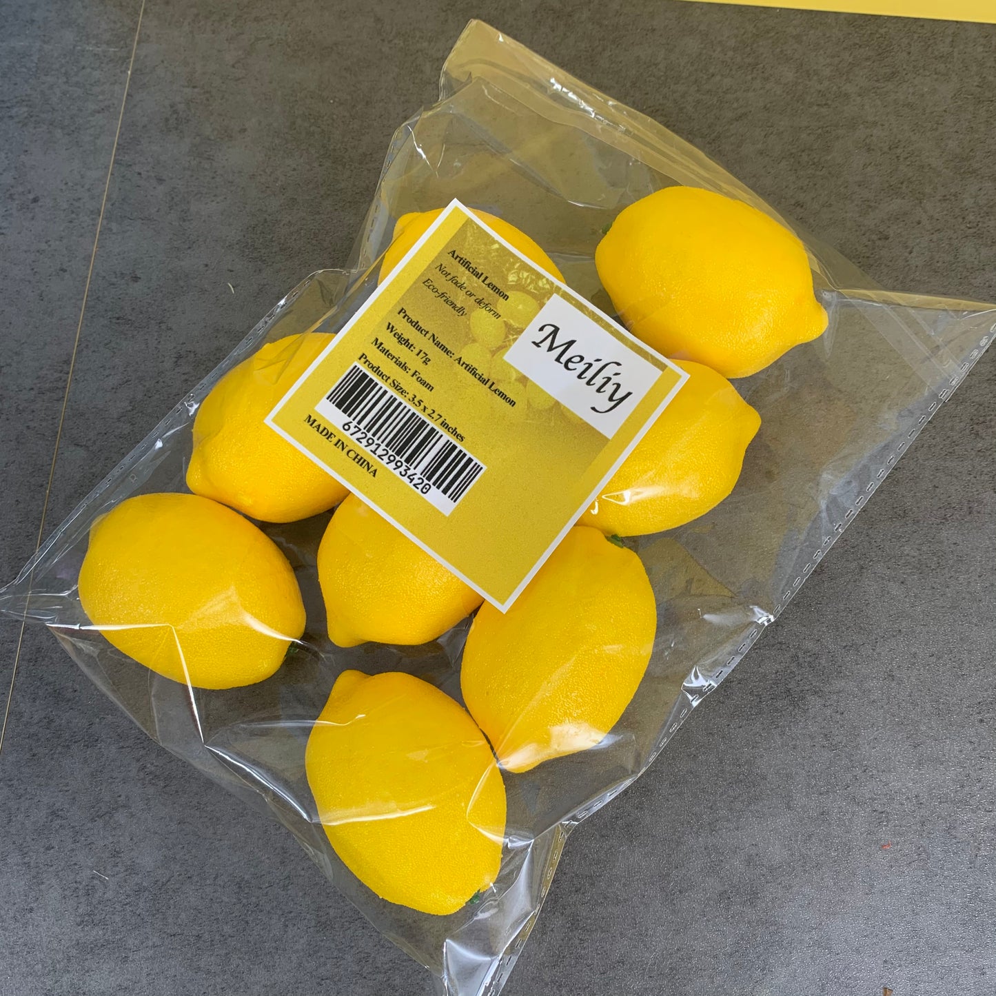 MEILIY 8 Pcs Artificial Lemon, Fake Lemon for Home House Kitchen Party Decoration in Yellow