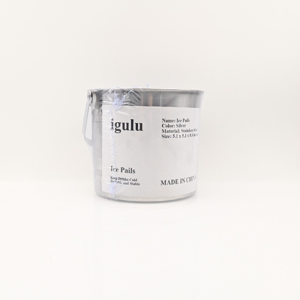 igulu Metal Ice Buckets for Parties, 5 Inch Tin Pails with Handles for Beer, Cola