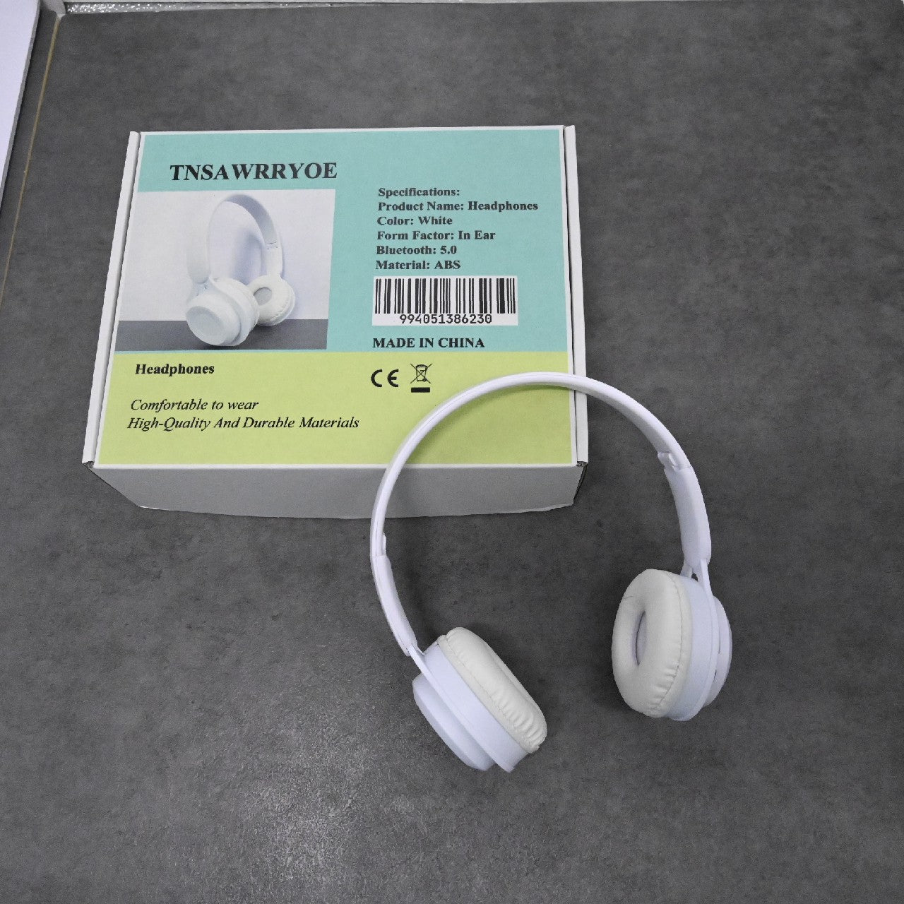 TNSAWRRYOE White Wireless Bluetooth Headphone Head-Mounted Headset for Sports Game