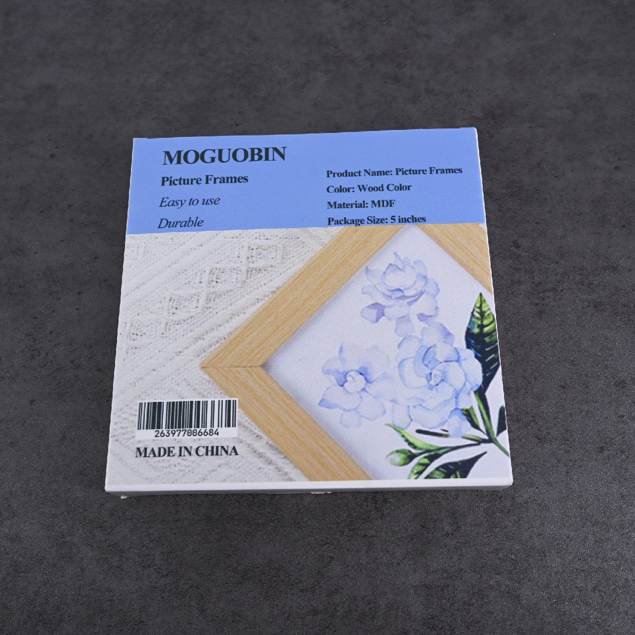 MOGUOBIN 5 Inches MDF Photo Frame Wood Color Picture Frame for Room Ornament