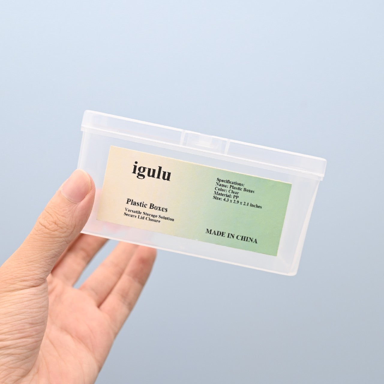 igulu 1 PC Clear PP Plastic Boxes Storage Box with Lid for Kitchen Office Storage