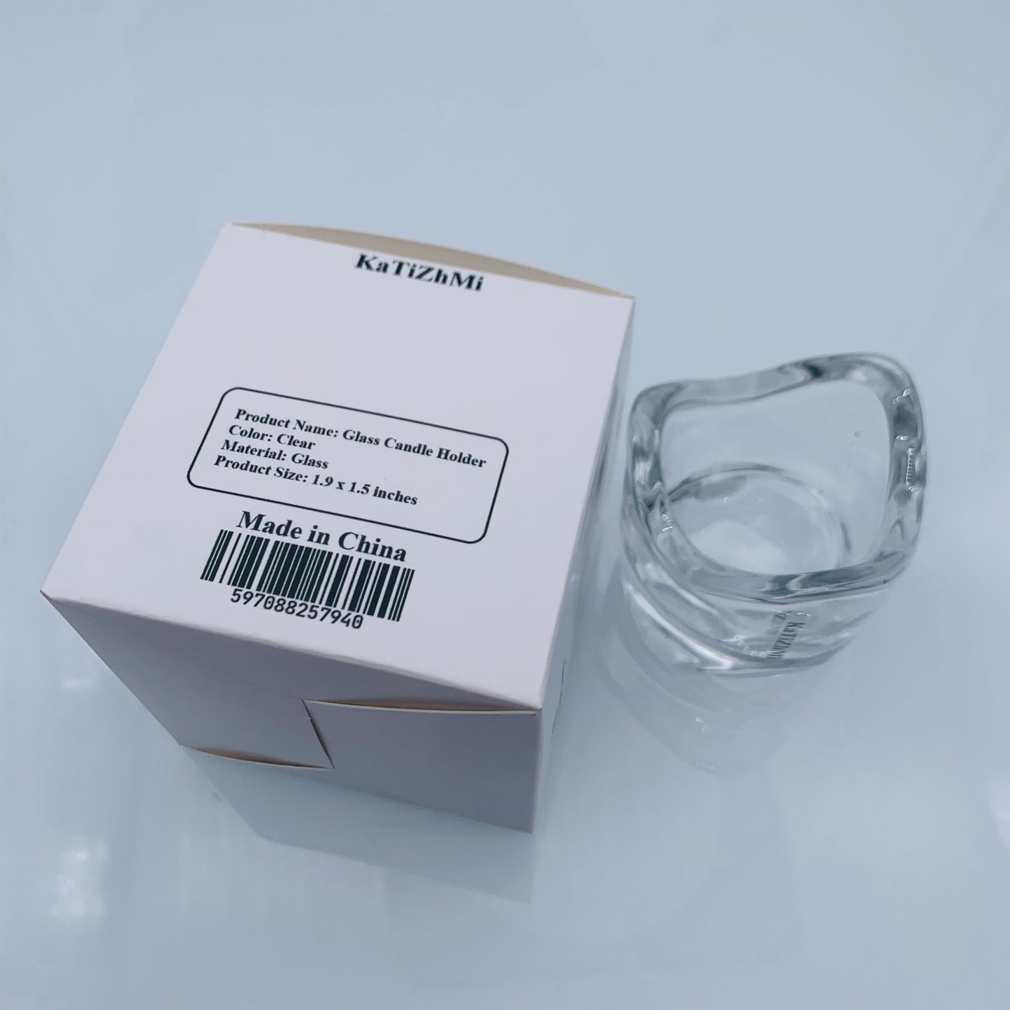 KaTiZhMi Glass Candlesticks Holder Fine Transparent Crystal Glass Candlestick Dining Home Decoration