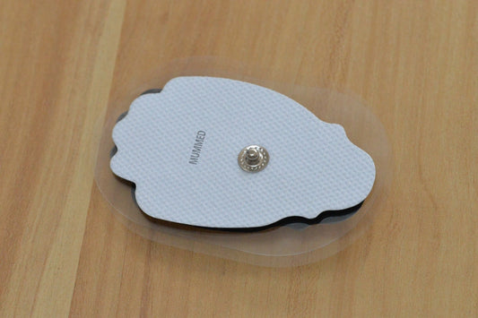 MUMMED Electrodes for Medical Use with Snap Button and Adhesive, Black and White