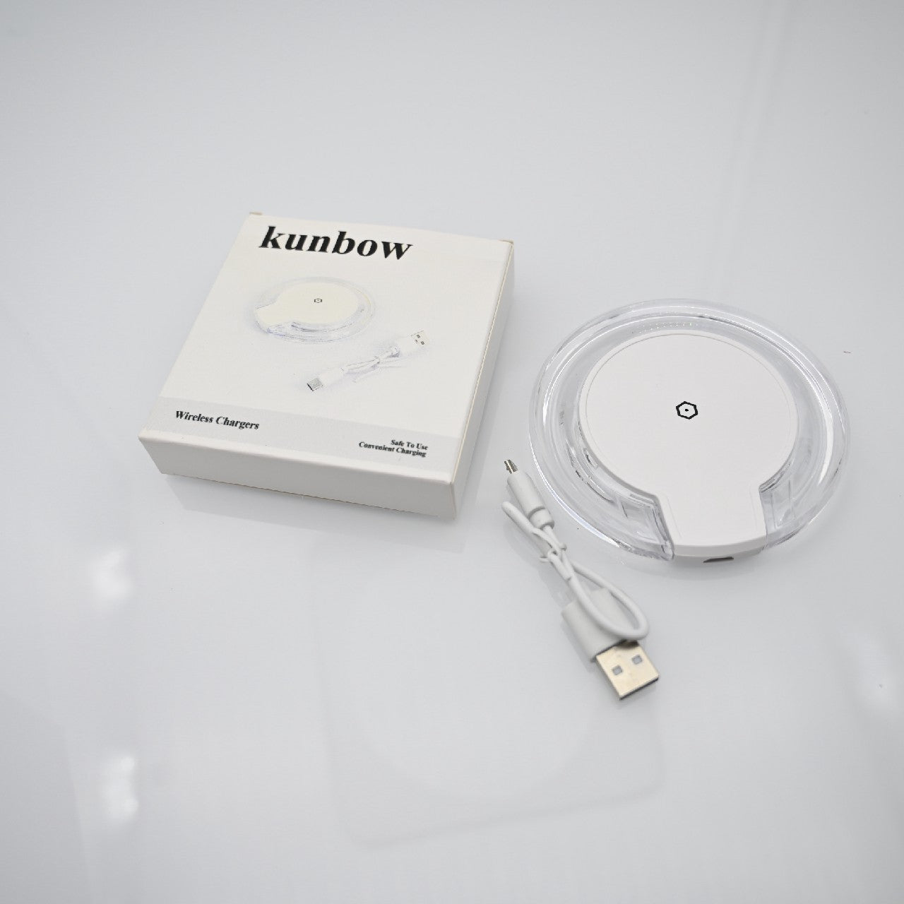 kunbow Fast Wireless Charger Pad Charging Quick Adapter In White