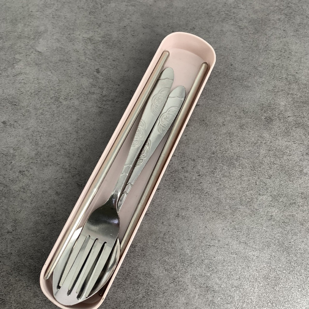 Poinzeonk Portable Cutlery Set 3 Sets Reusable Stainless Steel Tableware In Blue