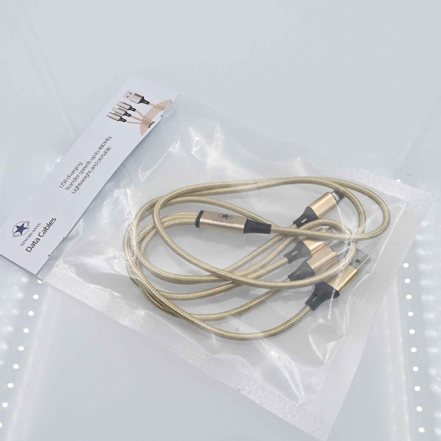 xinghuanyu Data Cables 3 in 1 Fast Charging Cables in Golden