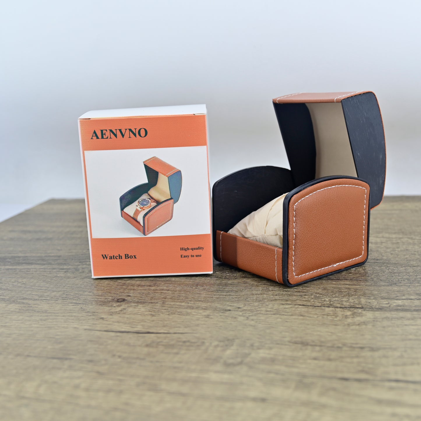 AENVNO Watch Box with Pillow Single Grid Wrist Watch Box