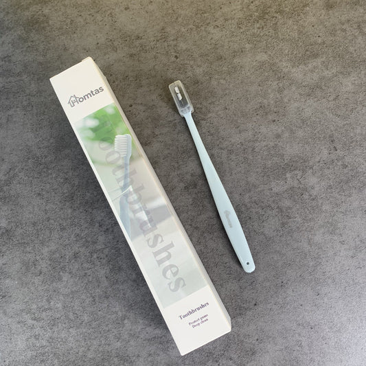 Homtas Clean Toothbrush Blue Toothbrush, Medium Toothbrush for Adults, 1 Pack