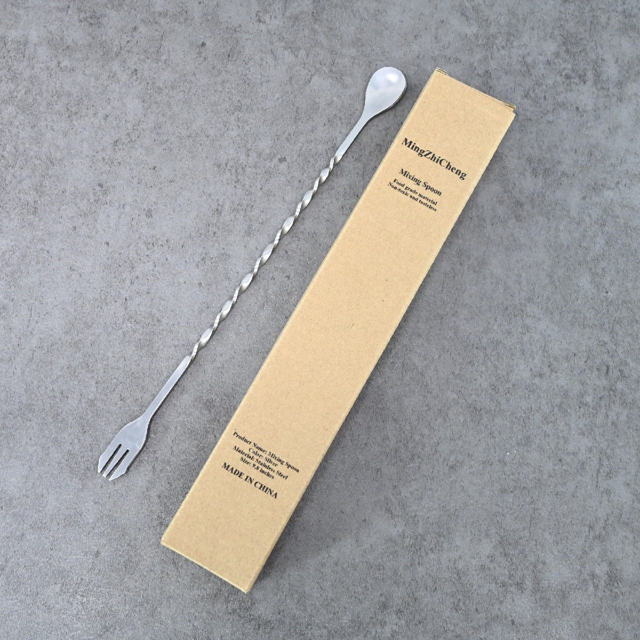 MingZhiCheng Stainless Steel Beverage Stirrers for Stir Cocktail Drink Swizzle Stick In Silver