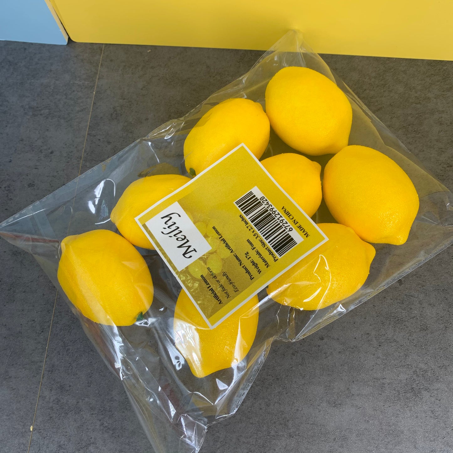 MEILIY 8 Pcs Artificial Lemon, Fake Lemon for Home House Kitchen Party Decoration in Yellow