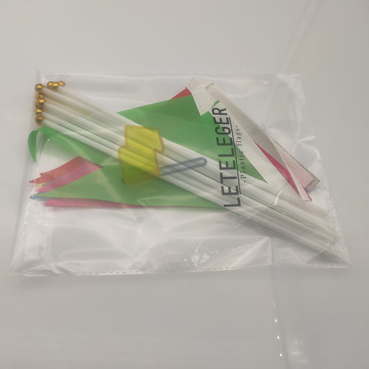 LETELEGER 10PCS Plastic Flags Bright Rainbow Color