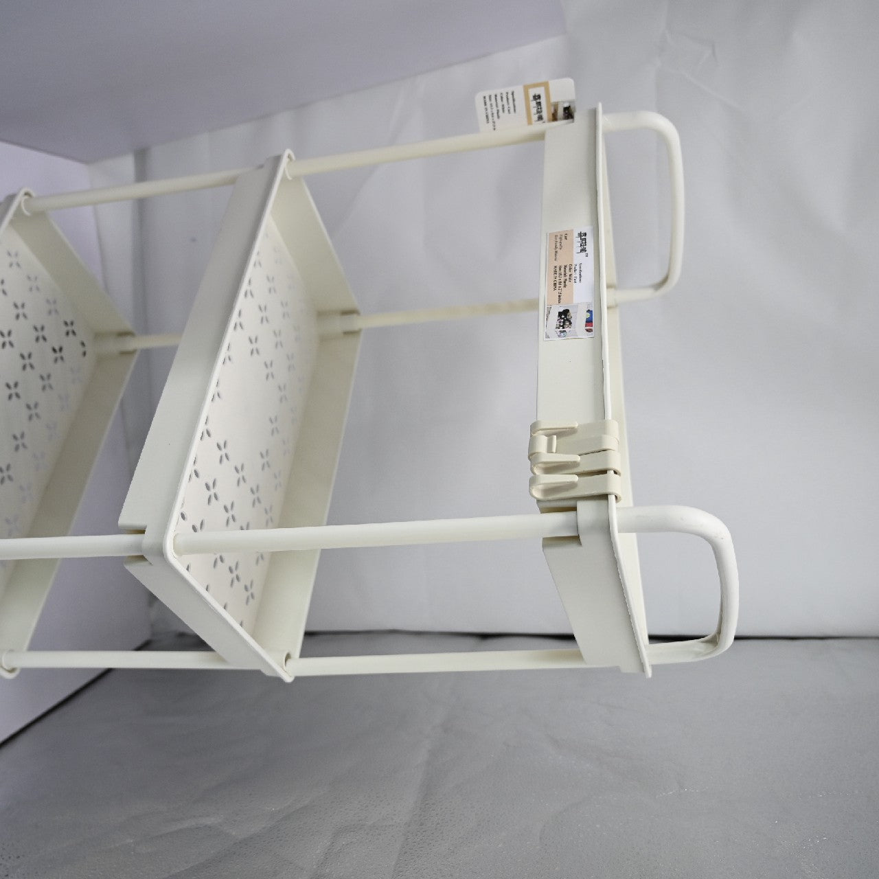 3-Tier White Plastic Cart for Office, Bathroom, Kitchen, Garden