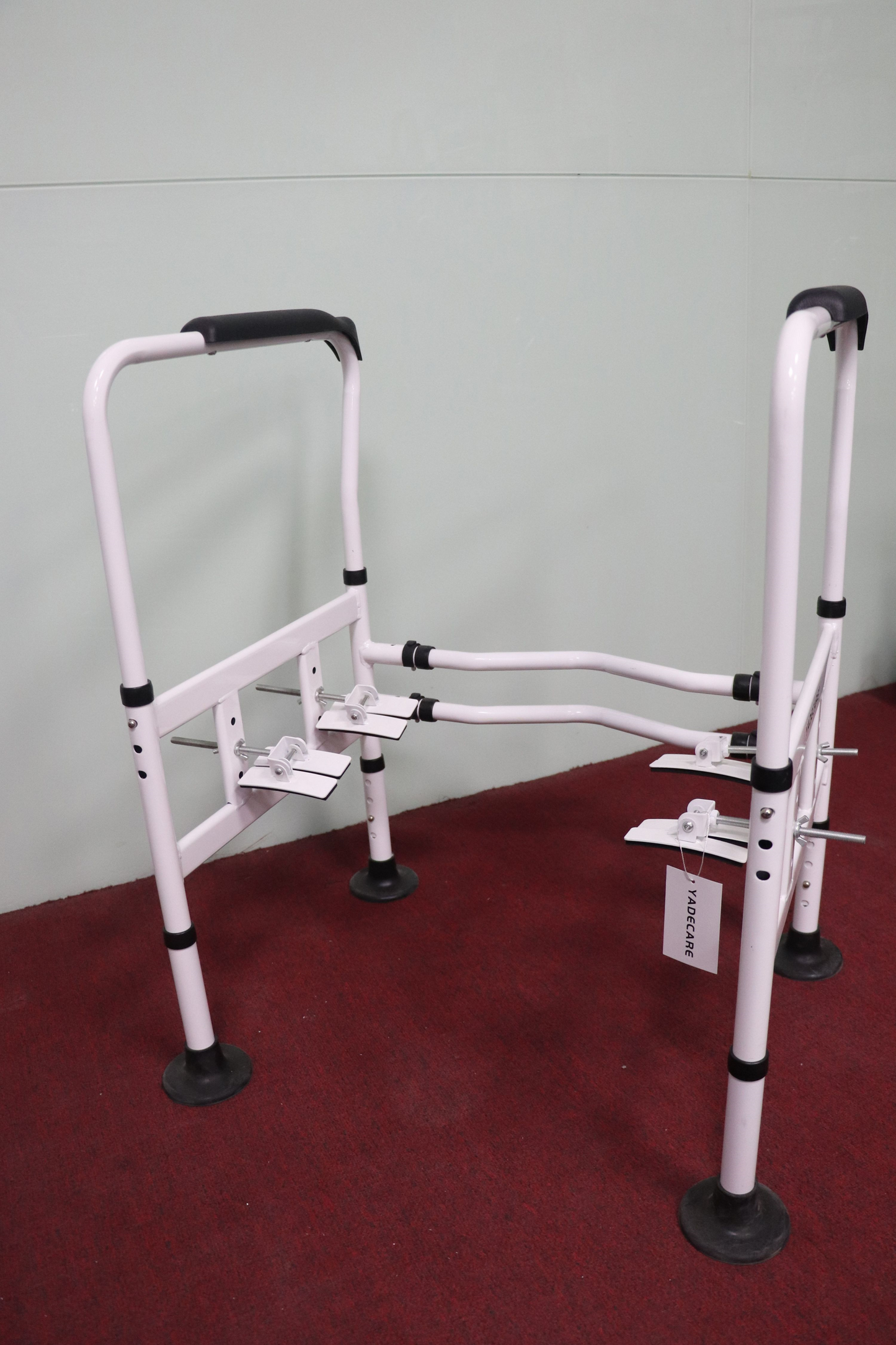 YADECARE Metal Fold Elderly Walker, Shower Handrail Metal Handrail, Silver