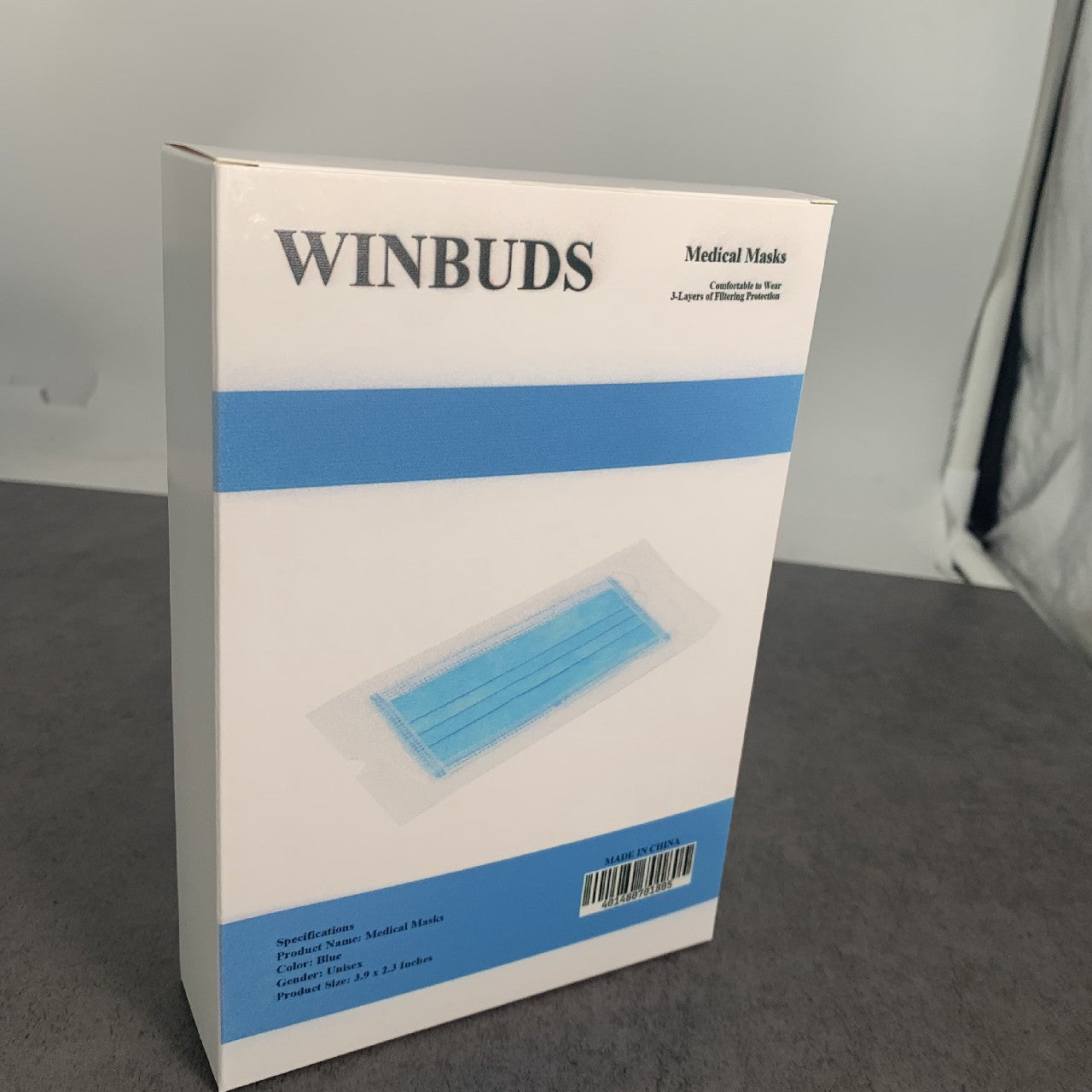 WINBUDS Single Use Disposable Blue Face Mask For Home, Office, School, and Outdoors