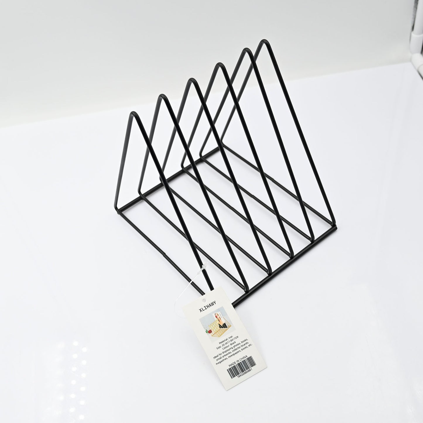 XLIHAWY Magazines Storage Rack Metal Book Shelf Home Living Room Decor