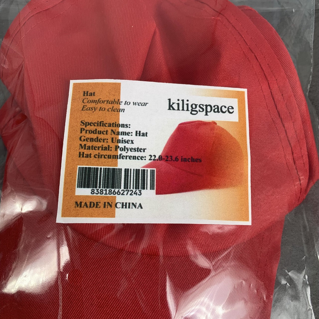 kiligspace Casual Baseball Cap for Kids & Adult in Red