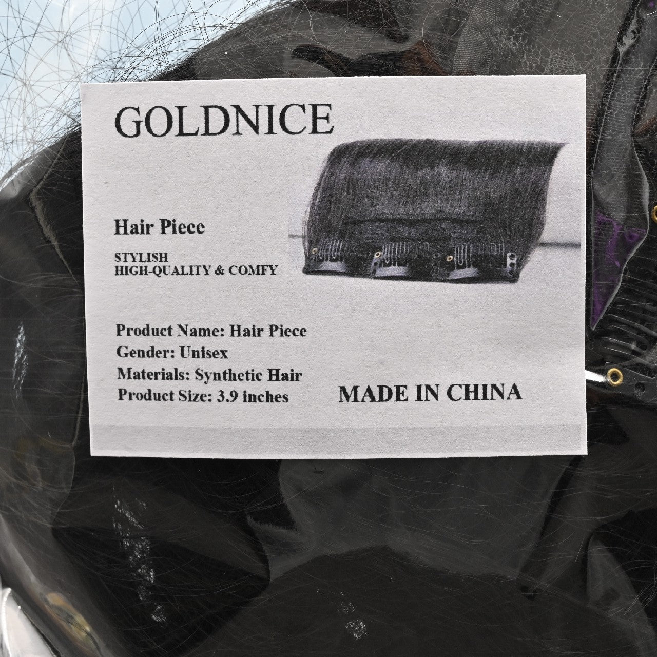 GOLDNICE Wigs Ladies One Piece Wig Long Curly Wig Natural Black Wigs