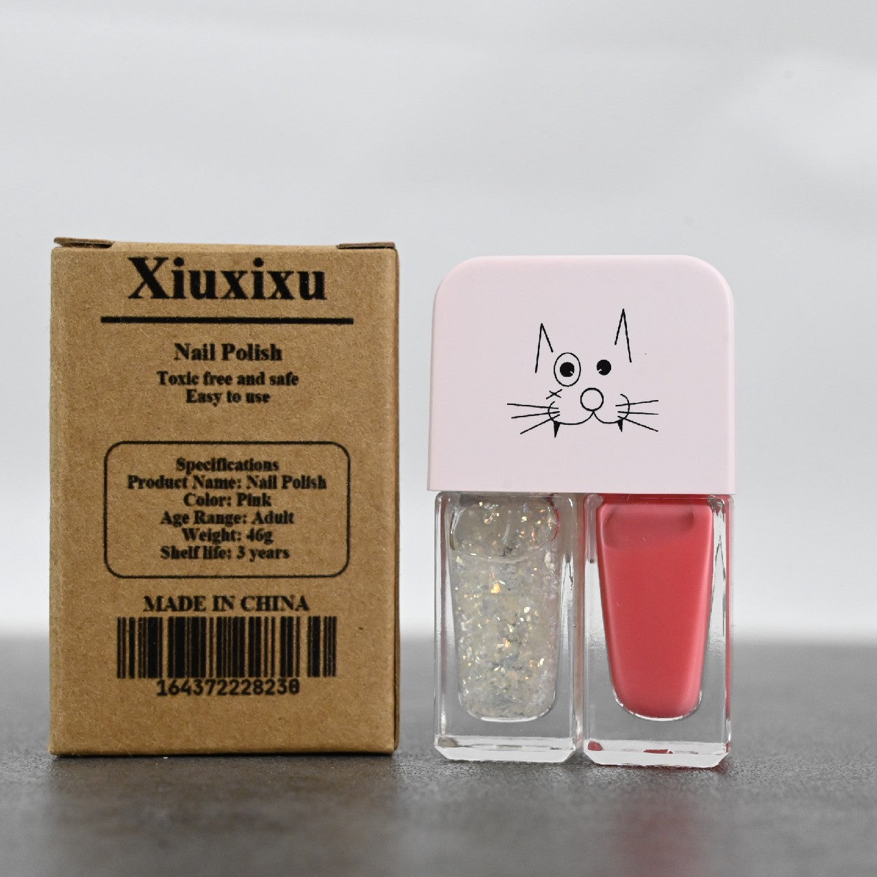 Xiuxixu Non-Toxic Eco-Friendly Quick Dry Long Lasting Nail Polish for Women In Pink