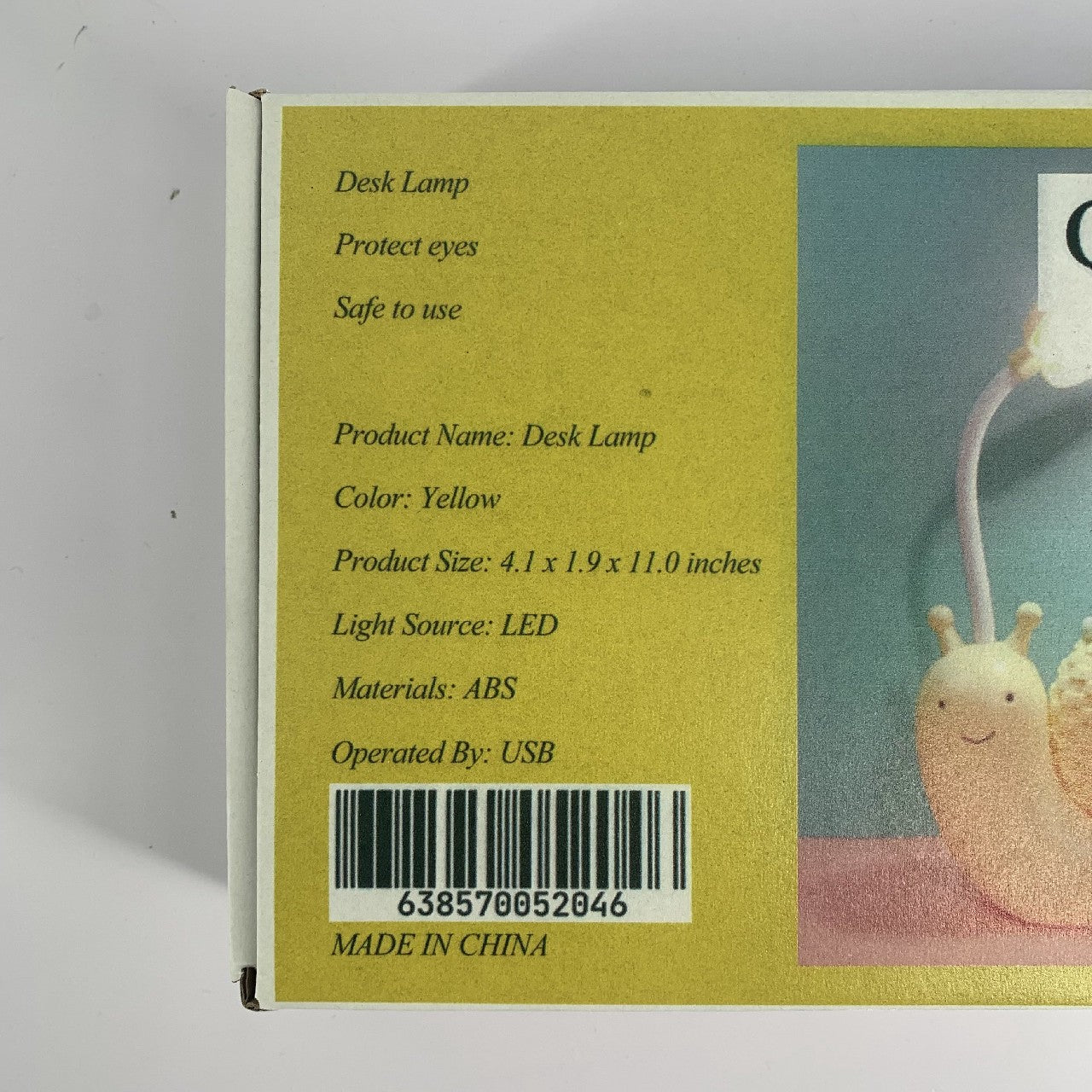 QCQDL Desk Lamp Cute Cartoon Snail Shape Desk Lamp for Children Protect Eyes Lamp In Yellow
