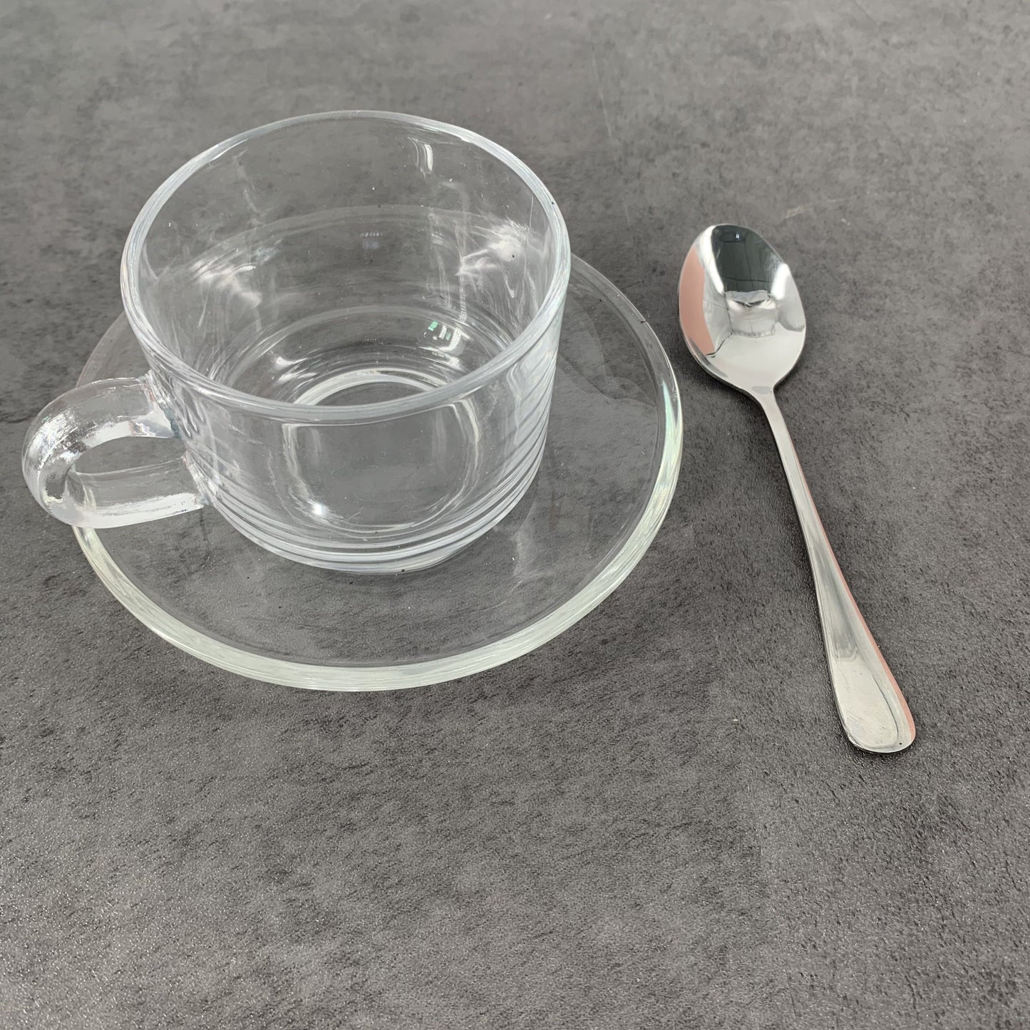 MCDKBLK Transparent Glass Coffee Cup Flower Tea Cup with Handle Cafe Simple Glass Cup and Saucer Household Set