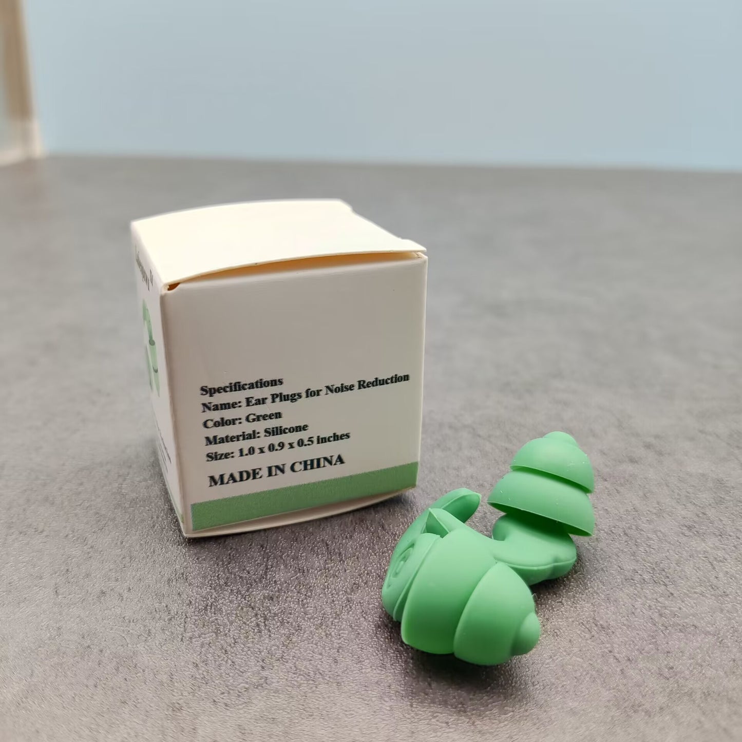 Labeopuwu Green Silicone Ear Plugs for Noise Reduction for Sleep, Study, Work