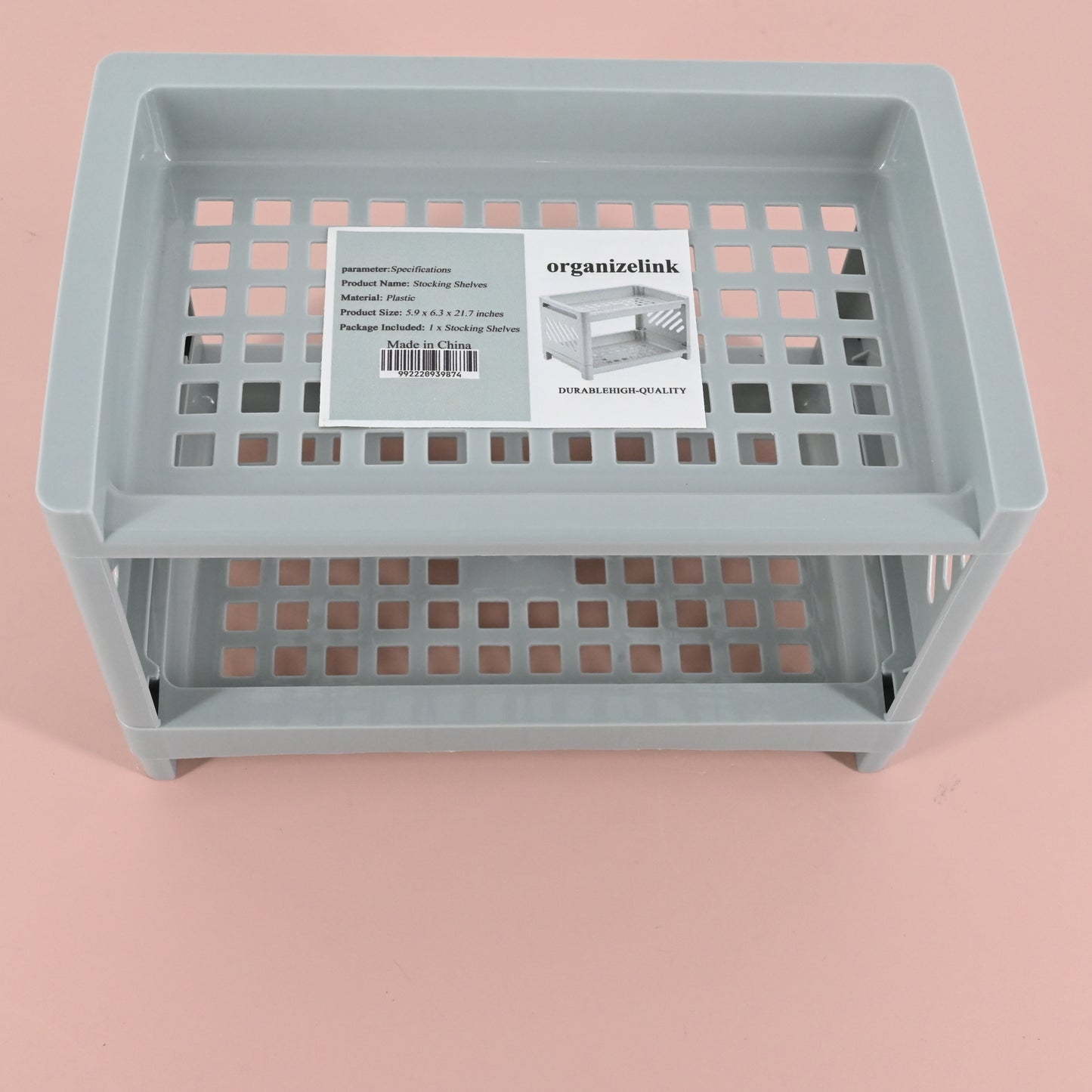 organizelink Double Storage Rack for Kitchen Tableware Shelves Home Bathroom Storage Shelves