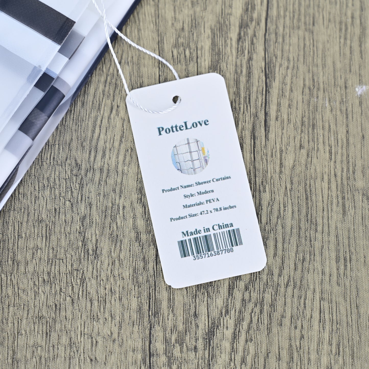 PotteLove Shower Curtain Mildew Proof  Bathroom Curtains Home Waterproof PEVA Plastic Curtain