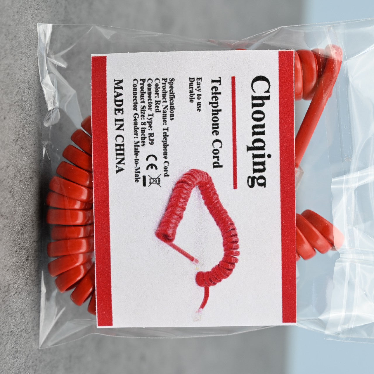 Chouqing Telephone Cord in Red