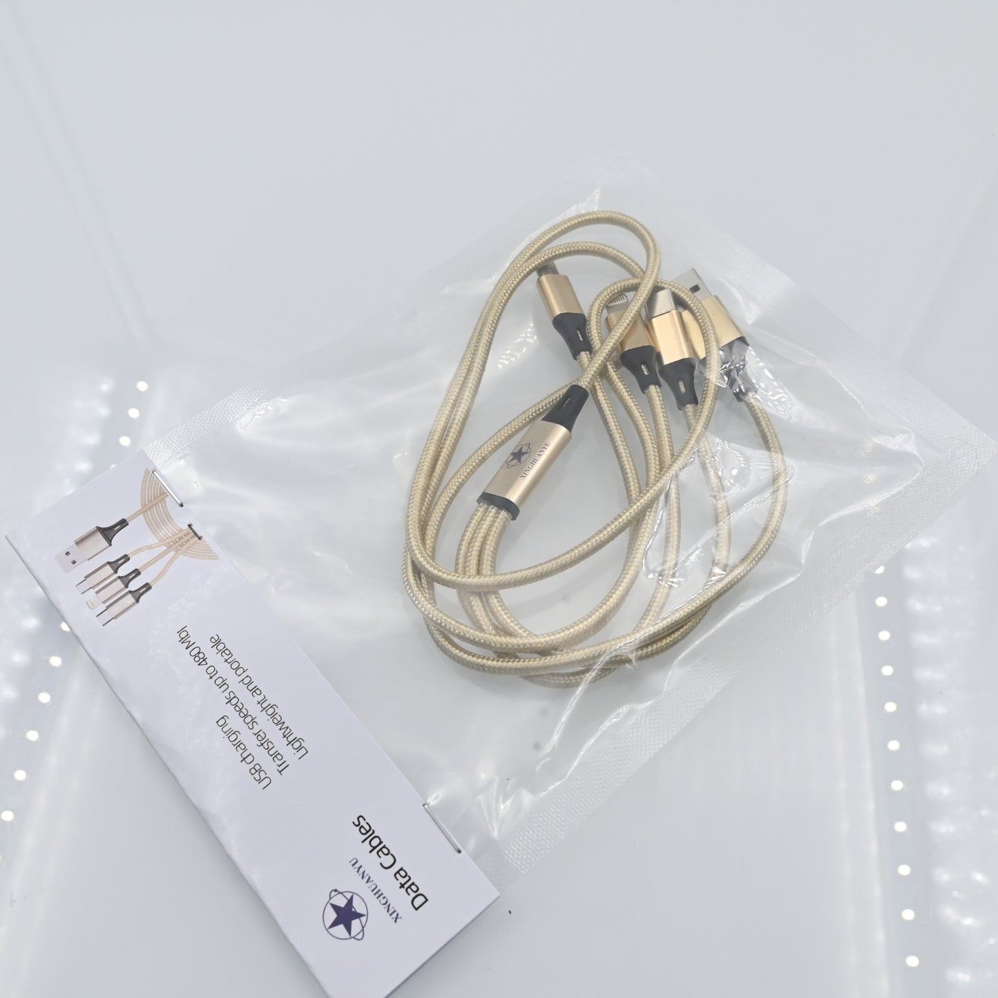 xinghuanyu Data Cables 3 in 1 Fast Charging Cables in Golden