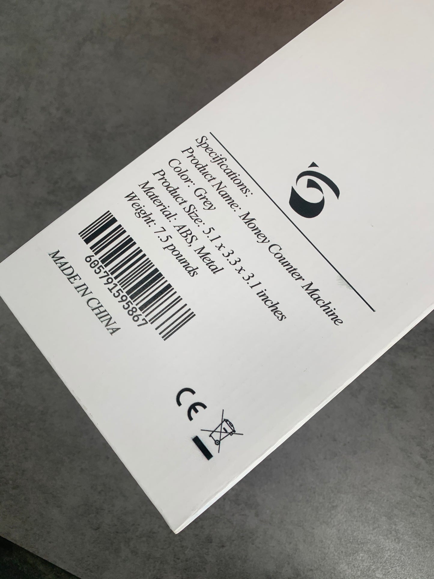 Grey Portable Money Counting Machine, 5.1*3.3*3.1 inches Counterfeit Bill Detector Machine For Small Business