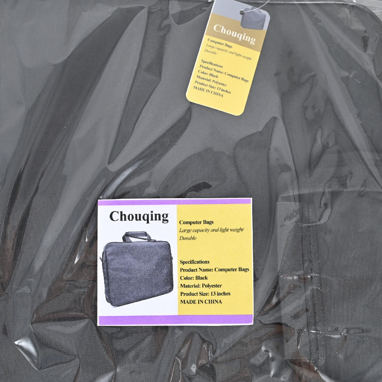 Chouqing Protective Computer Bags Business Office Professional Laptop Bag in Black