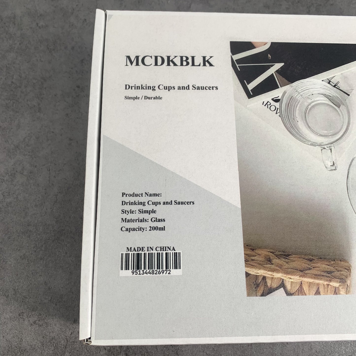 MCDKBLK Transparent Glass Coffee Cup Flower Tea Cup with Handle Cafe Simple Glass Cup and Saucer Household Set