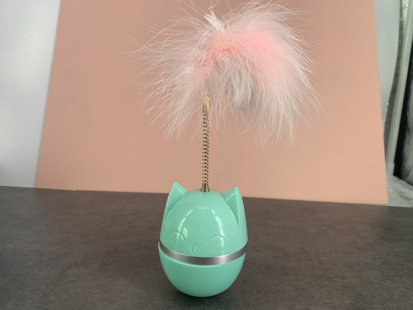 CAMCLID Feather Spring Toy Tumbler Cat Toy Cat Teaser Stick Pet Supplies