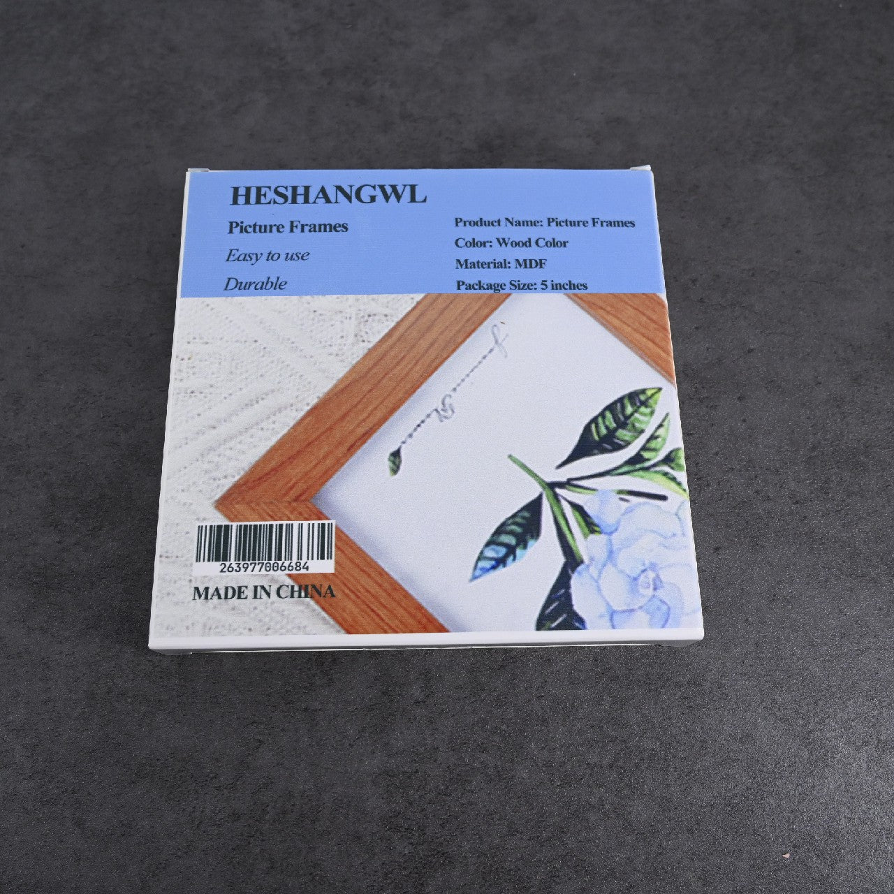 HESHANGWL 5 Inches MDF Photo Frame Picture Frame  In Wood Color for Room Ornament