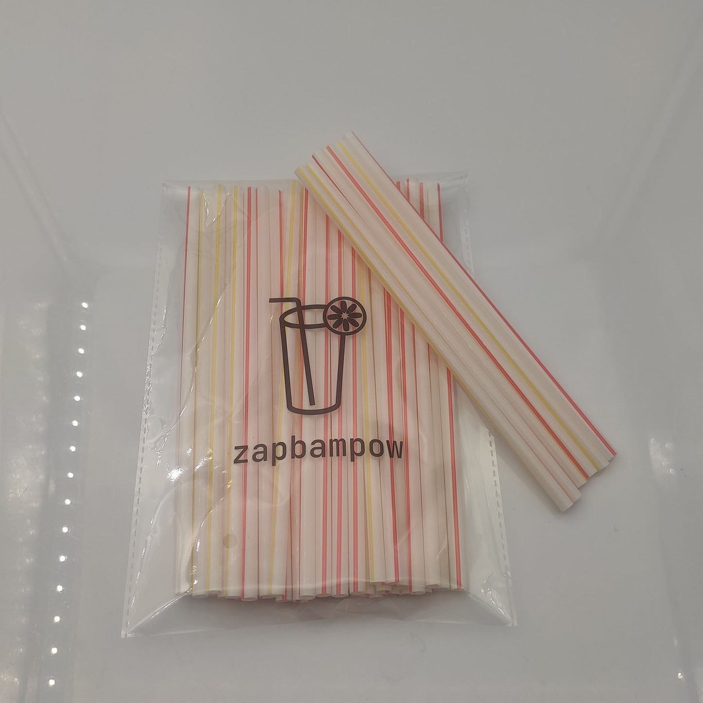 zapbampow 100PCS Disposable Plastic Drinking Straws