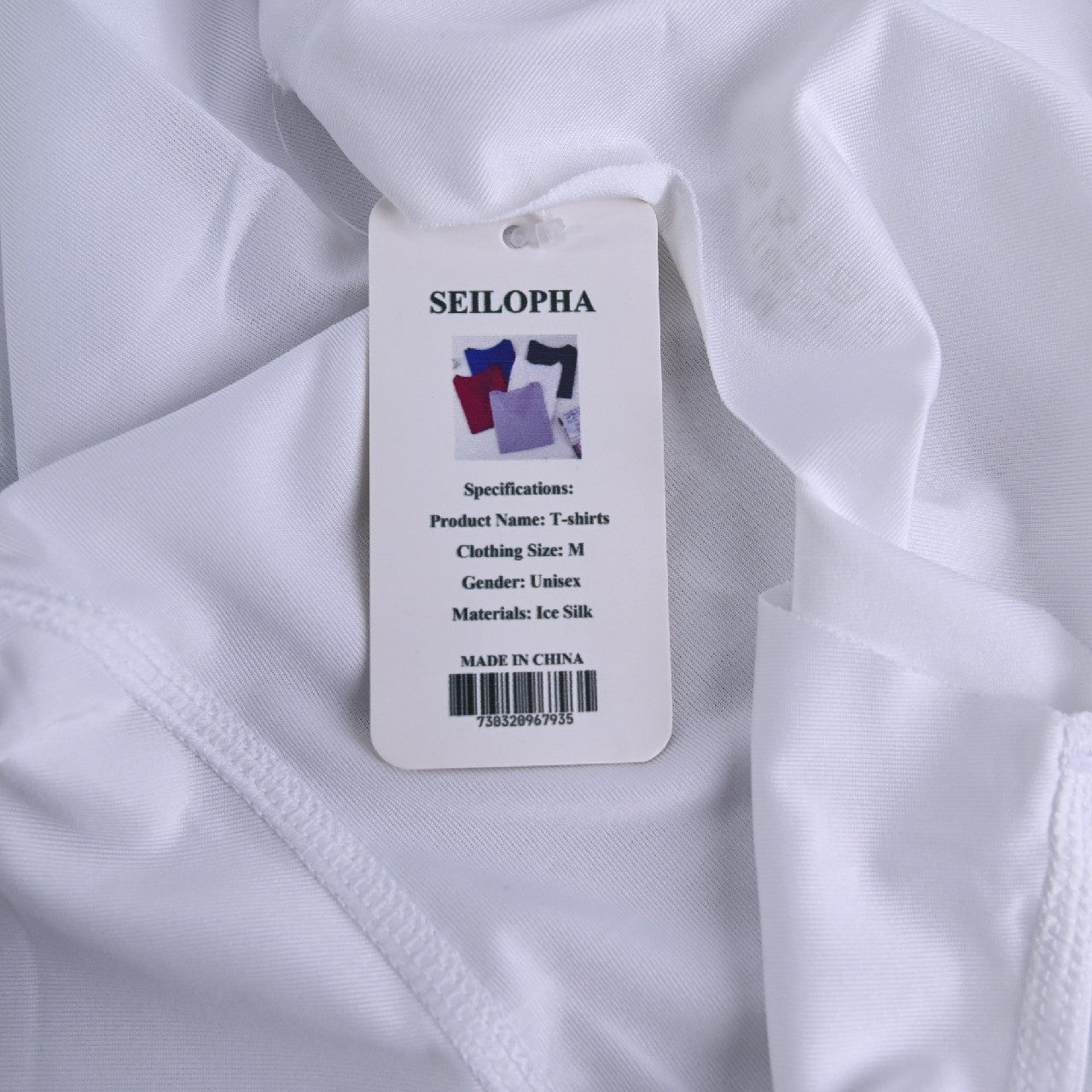 SEILOPHA White Summer Ice Silk Short Sleeve T-shirt V-Neck Fashion Top