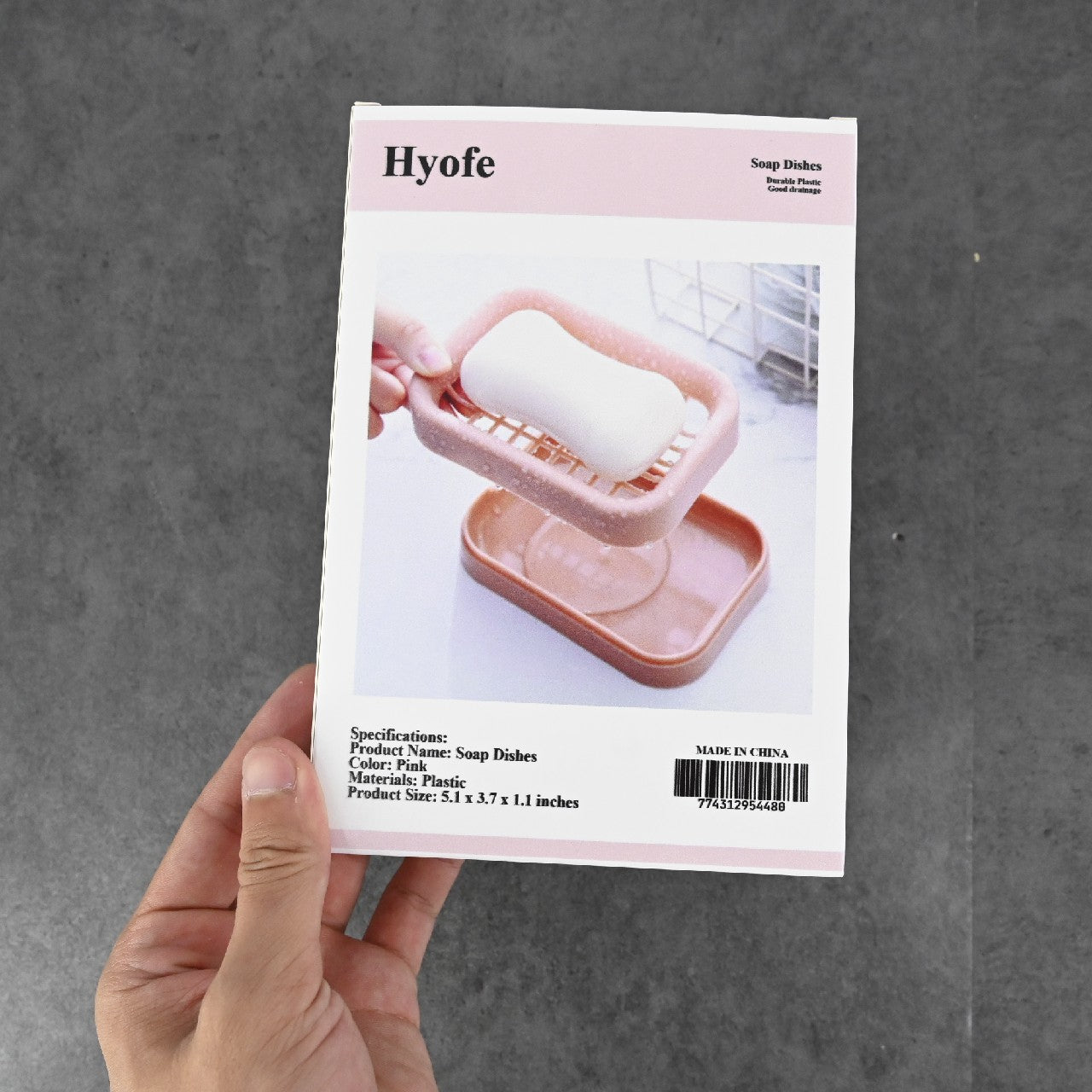 Hyofe Soap Boxes Soap Holder for Shower Bathroom Kitchen Sink in Pink