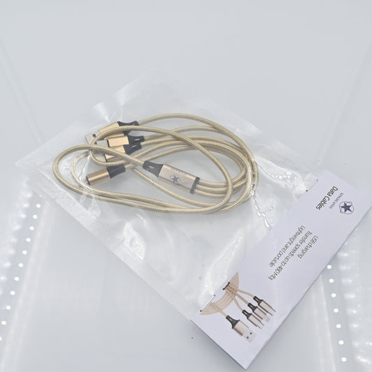 xinghuanyu Data Cables 3 in 1 Fast Charging Cables in Golden