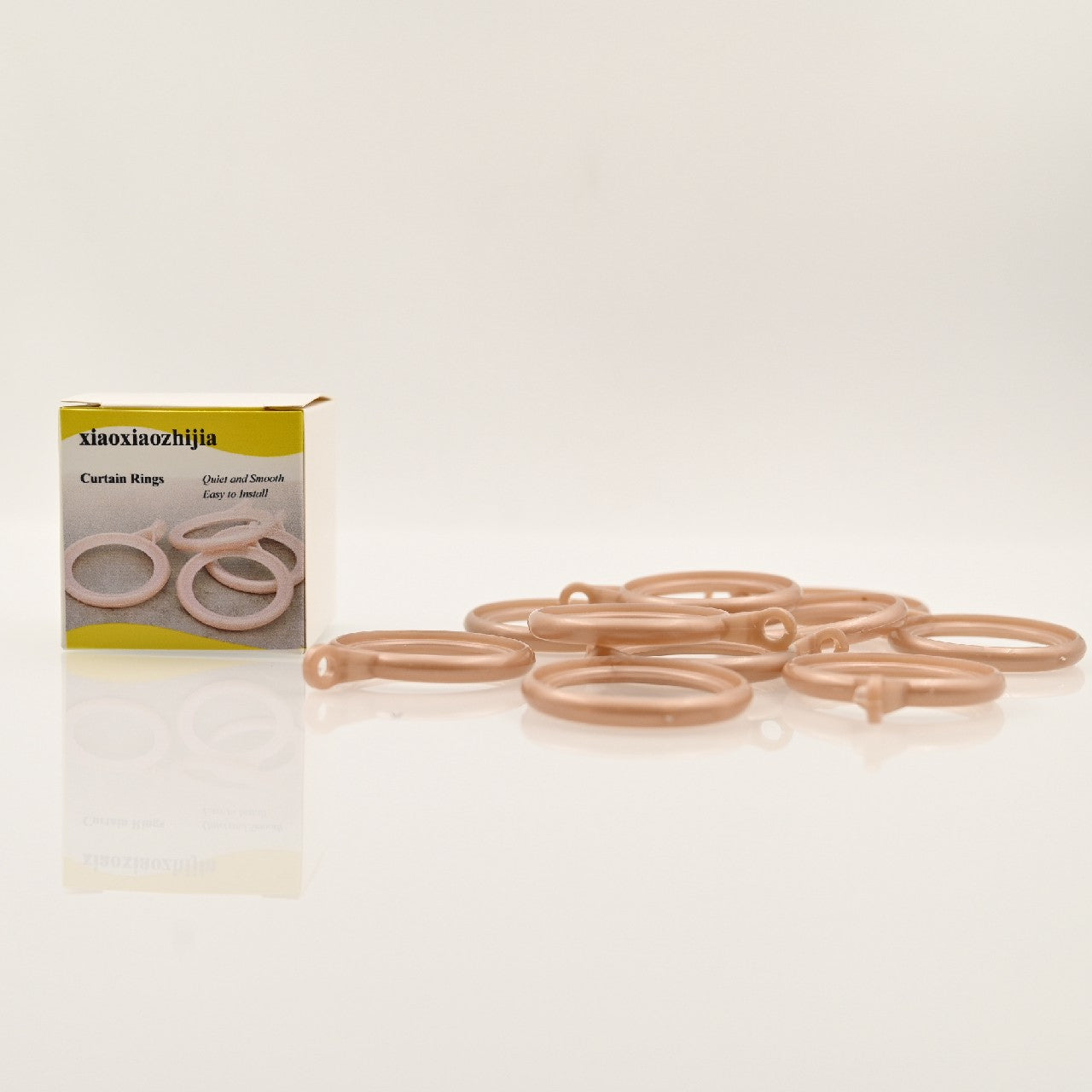 xiaoxiaozhijia PP Curtain Rings, Rose Gold,  Durable and Easy to Install