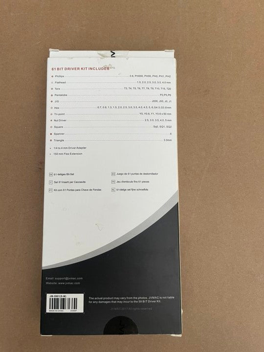 JVMAC 61-in-1 Screwdriver Kit for Home, Garage, Office, Apartment, Car, Dorm, Bike, Electronics Projects