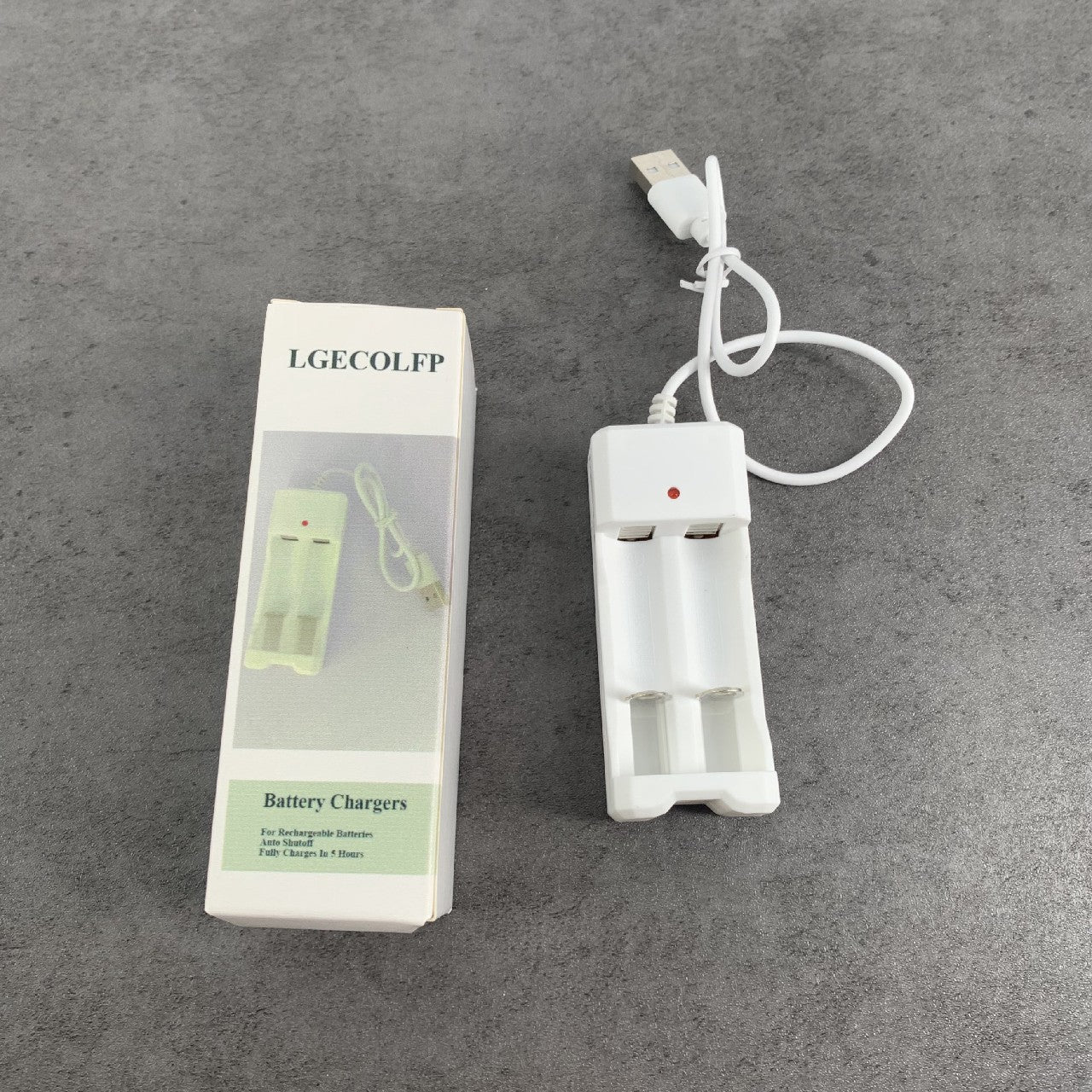 LGECOLFP 2 Charging Slots Battery Chargers for Rechargeable Batteries, White