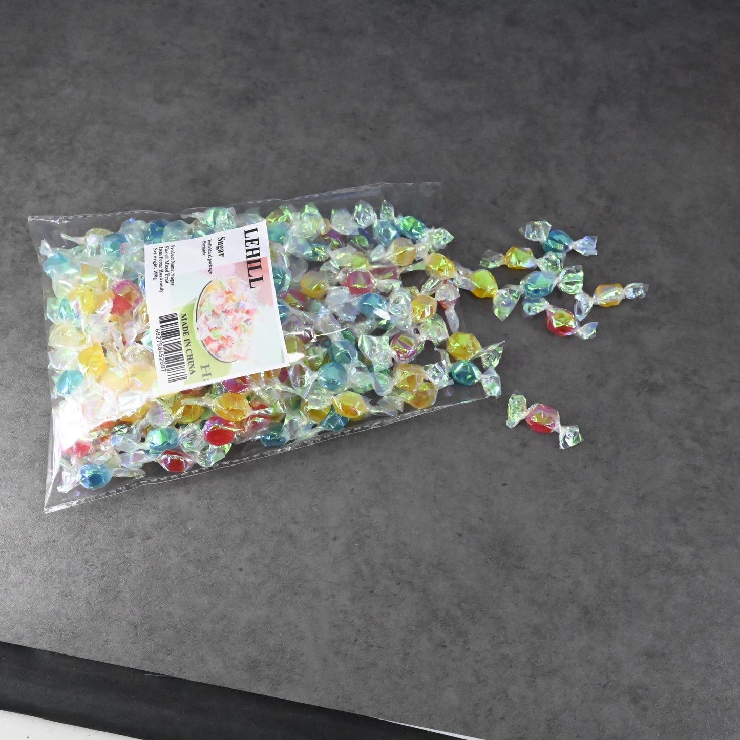 LEHILL Colored Hard Candy Mixed Fruity Candy Sweet and Sour Bulk Candy