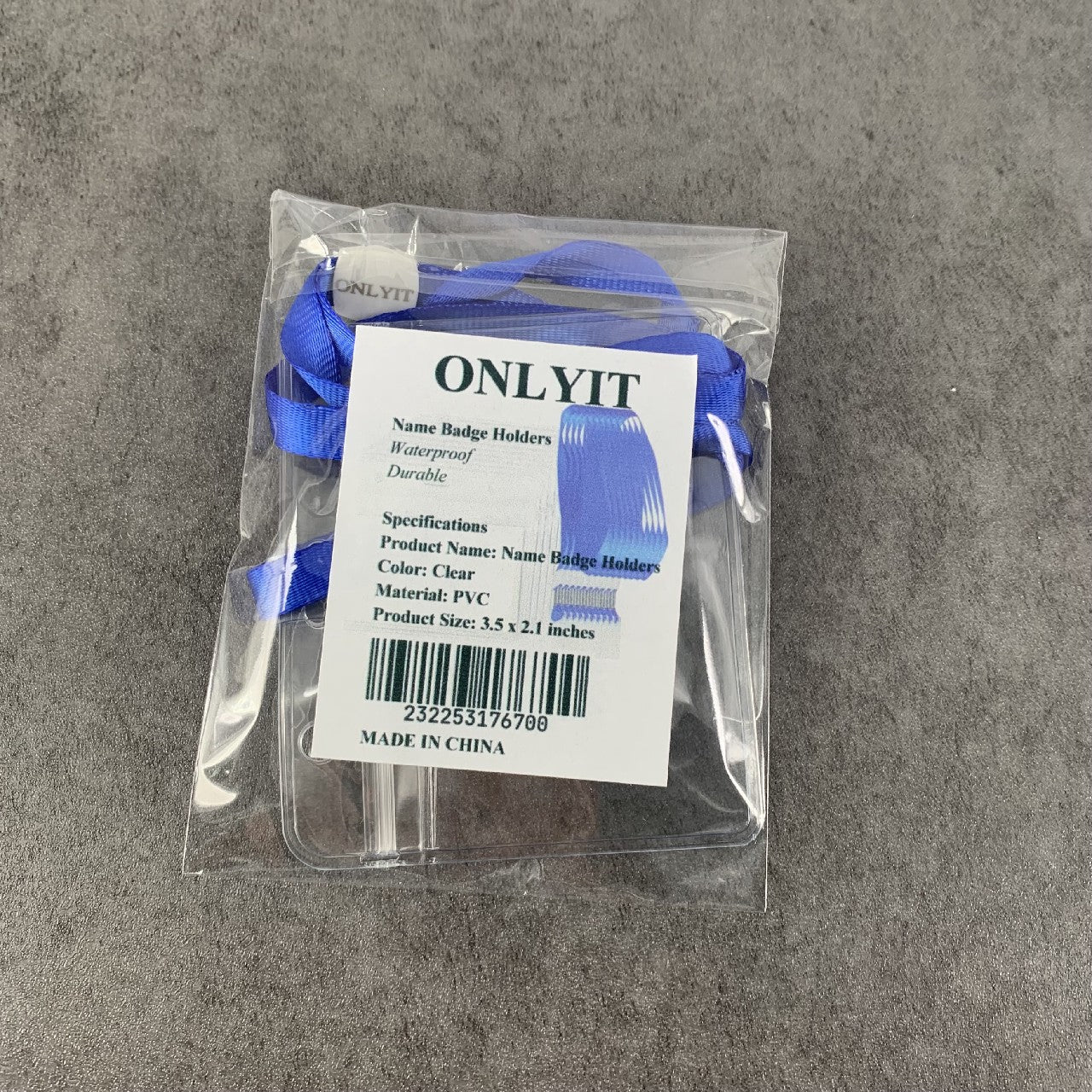 ONLYIT Waterproof Clear Name ID Badge Holders with Lanyard