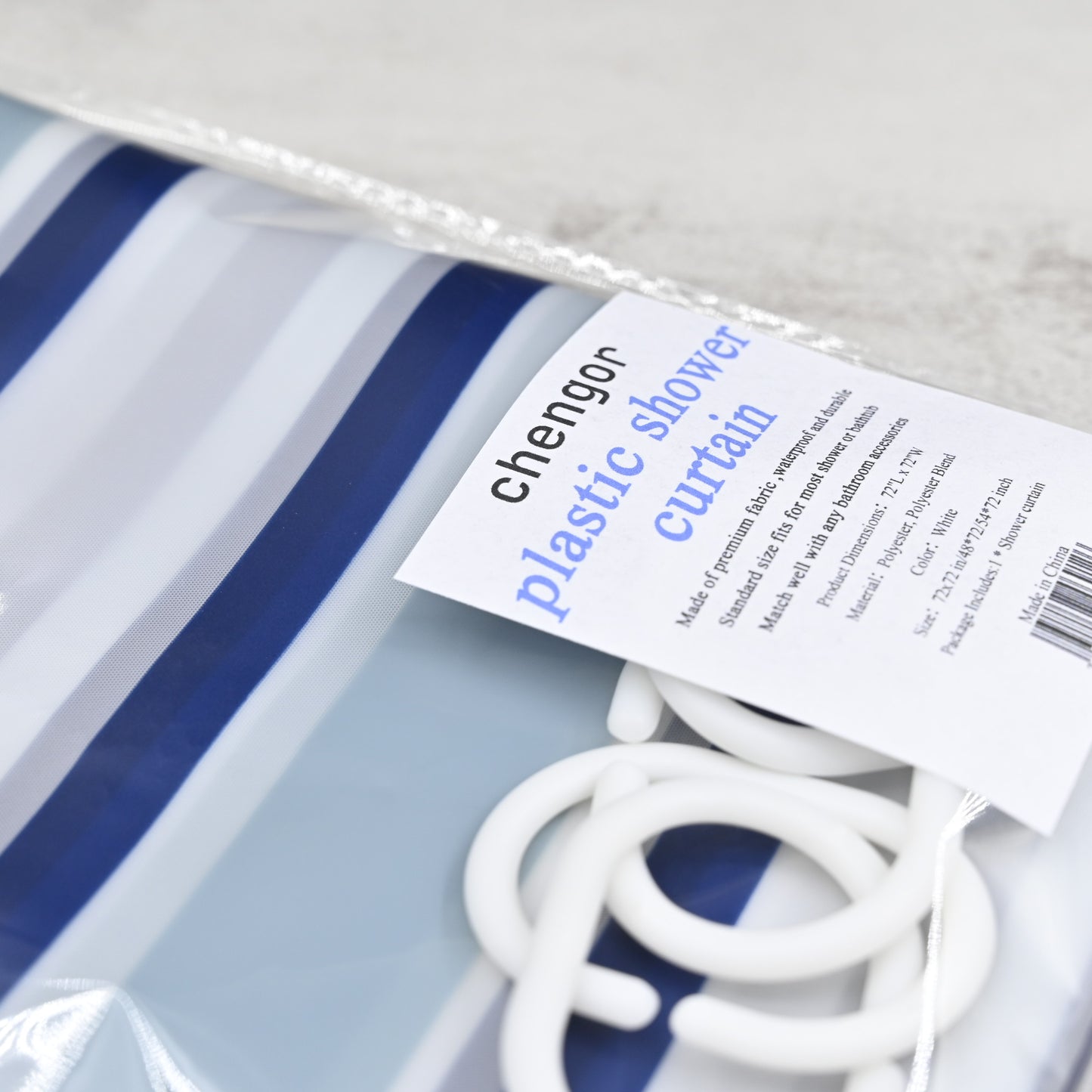 chengor Plastic Shower Curtain Liner 72x72 with Grommets Holes