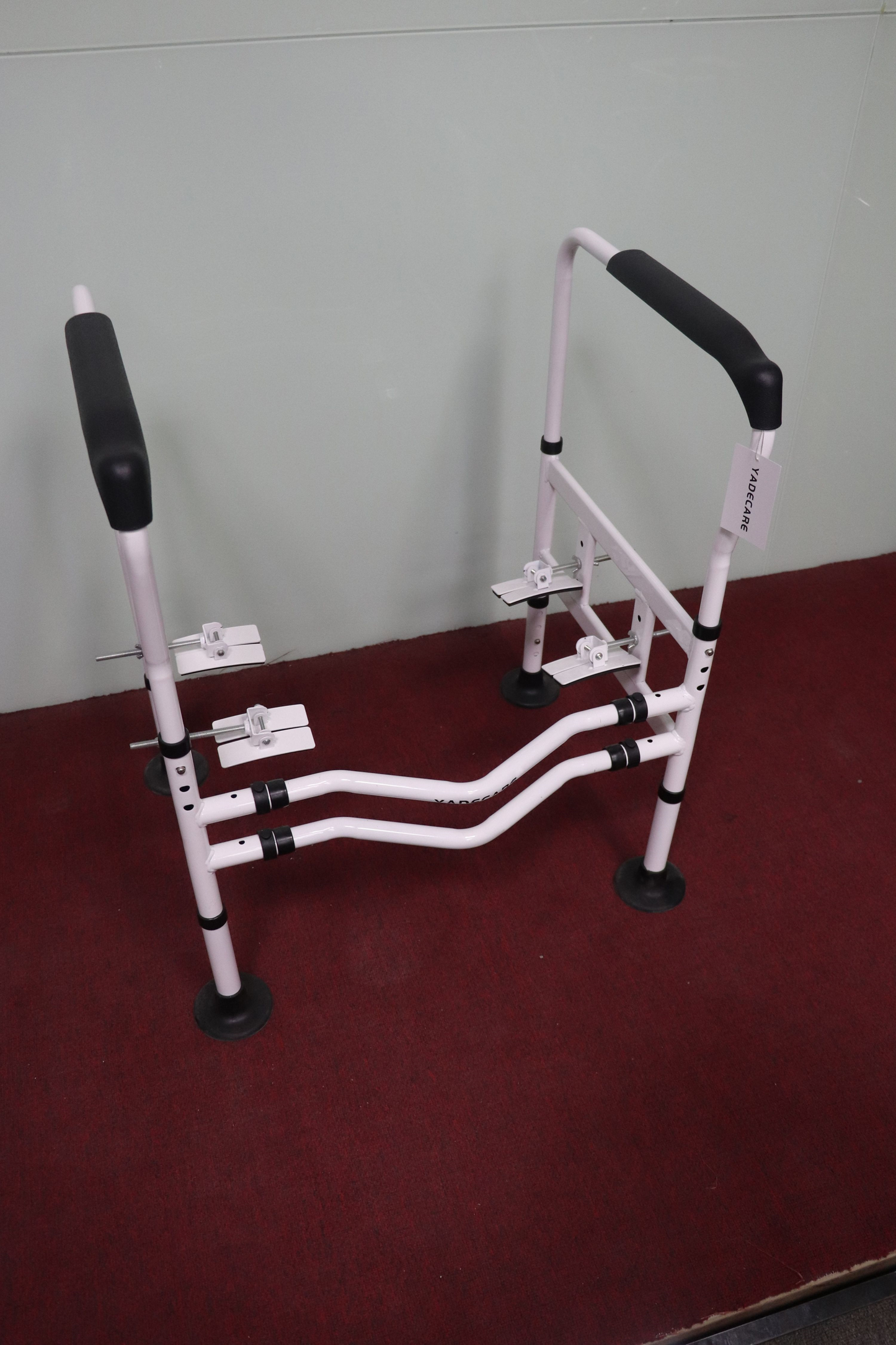 YADECARE Metal Fold Elderly Walker, Shower Handrail Metal Handrail, Silver