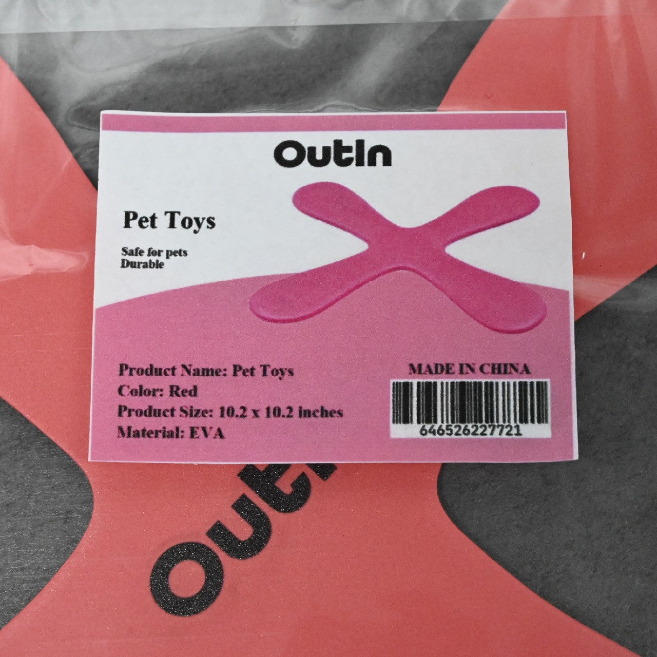 outin Pet Toy Durable Boomerang Soft Cross Boomerang for Sports Game Toy