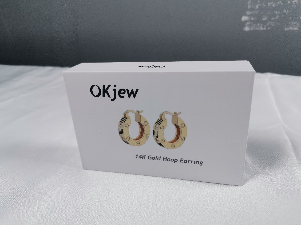 Okjew 14K Gold Elegant Hoop Earrings For Women Girls