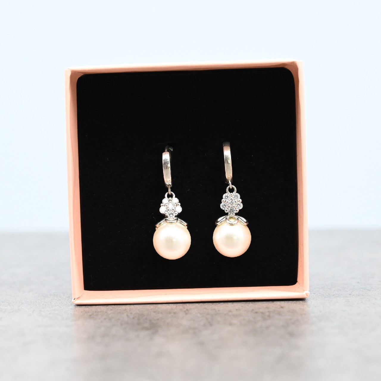 HAIXIAN 925 Sterling Silver Pearl Earrings Hypoallergenic Pearl Drop Earrings