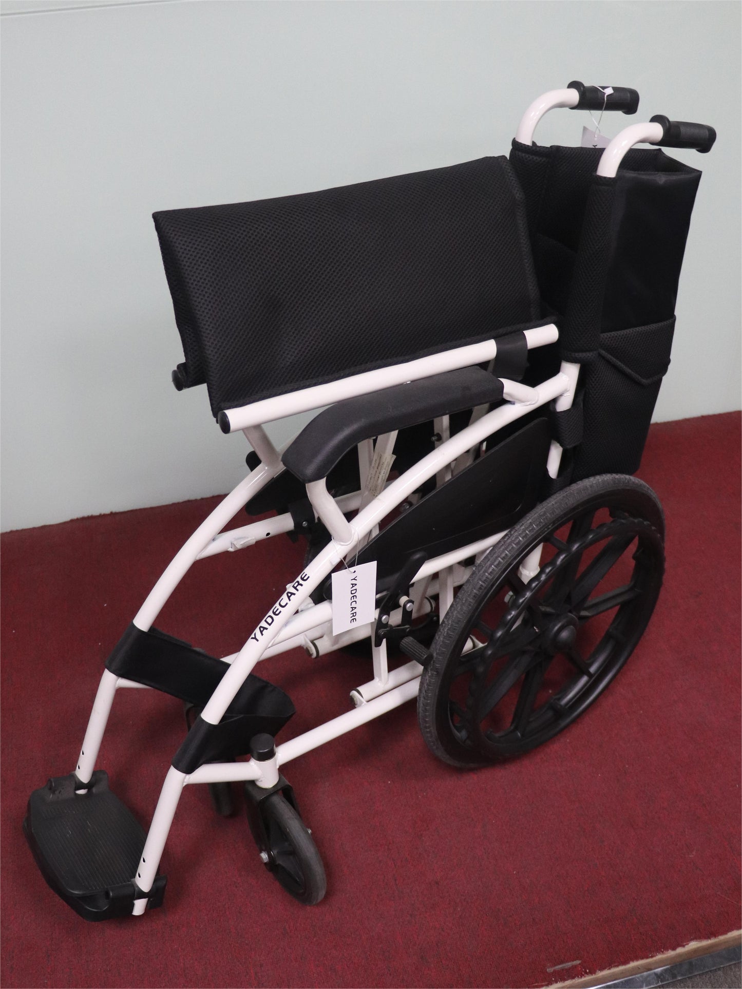 YADECARE Foldable Wheelchair, Lift Wheelchair with Swing-Away Elevating Leg Rests and Flip-Back Arms for Adult